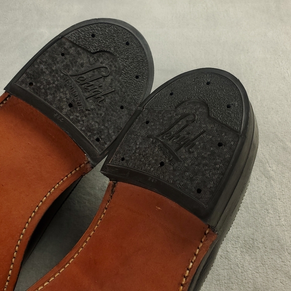 Lehigh Safety Shoes Longwing Steel Toe Wingtip Brogue Pebbled Leather Black 1701 - Picture 9 of 13